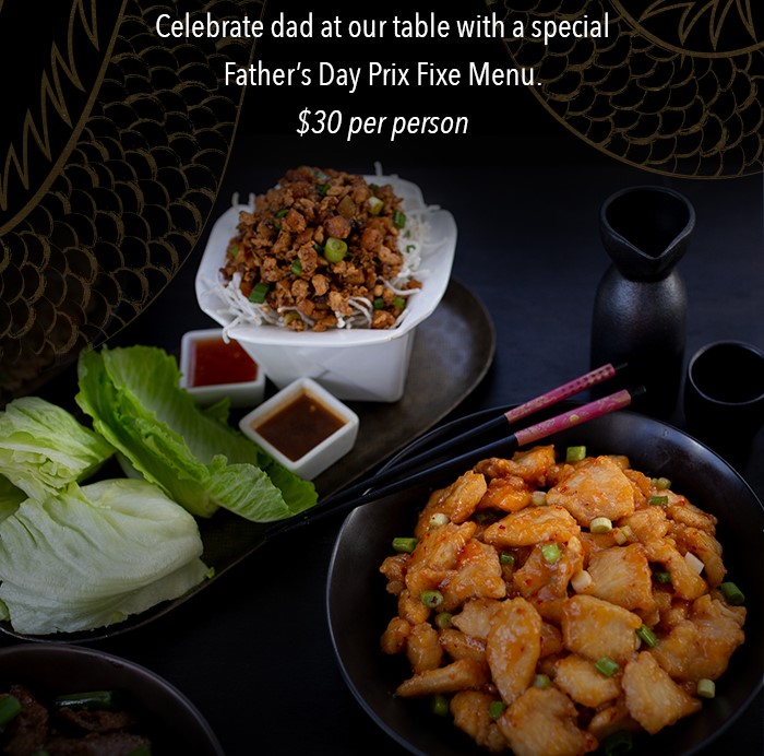 Celebrate dad at our table with a special Father's Day Prix Fixe Menu. $30 per person
